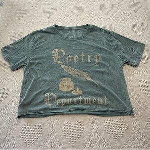 Goodie Two Sleeves “Poetry Department” Cropped Tee (L)